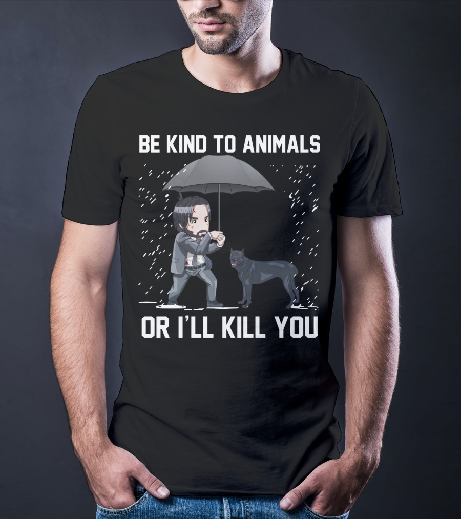 Be Kind To Animals Or I'll Kill You Cane Corso Umbrella T-Shirt