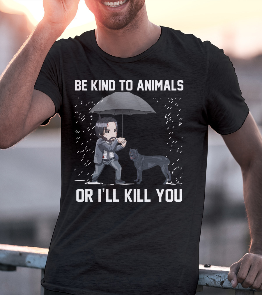 Be Kind To Animals Or I'll Kill You Cane Corso Umbrella T-Shirt