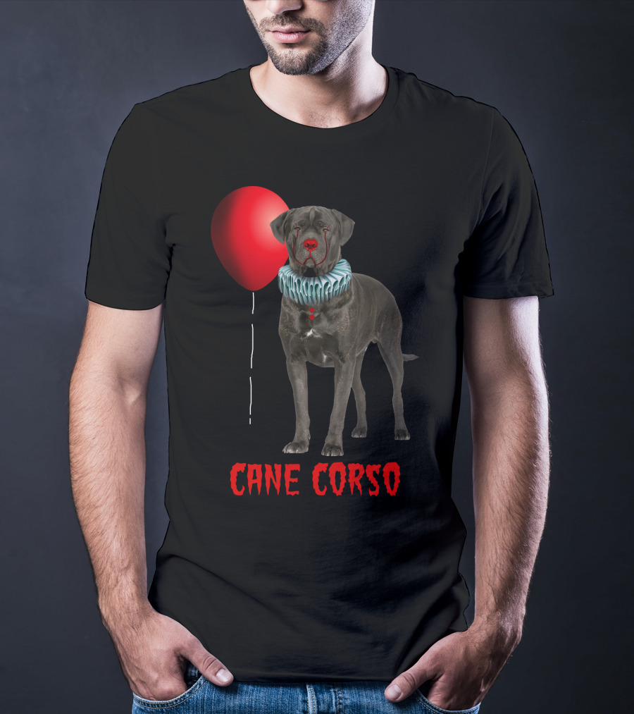 Cane Corso Horror Red Balloon Clown Costume T-Shirt