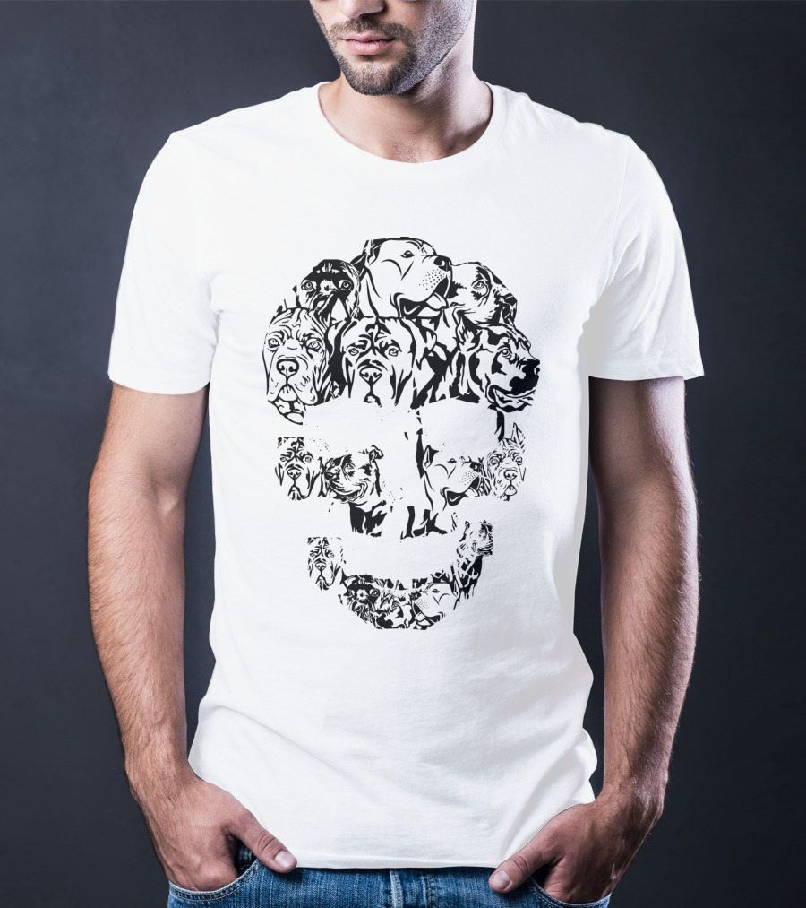 Skull Life Cane Corso Dog Art Collage T-Shirt