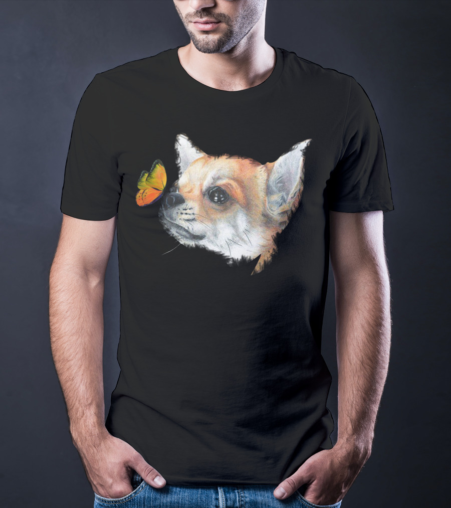 Chihuahua And Butterfly Encounter T-Shirt