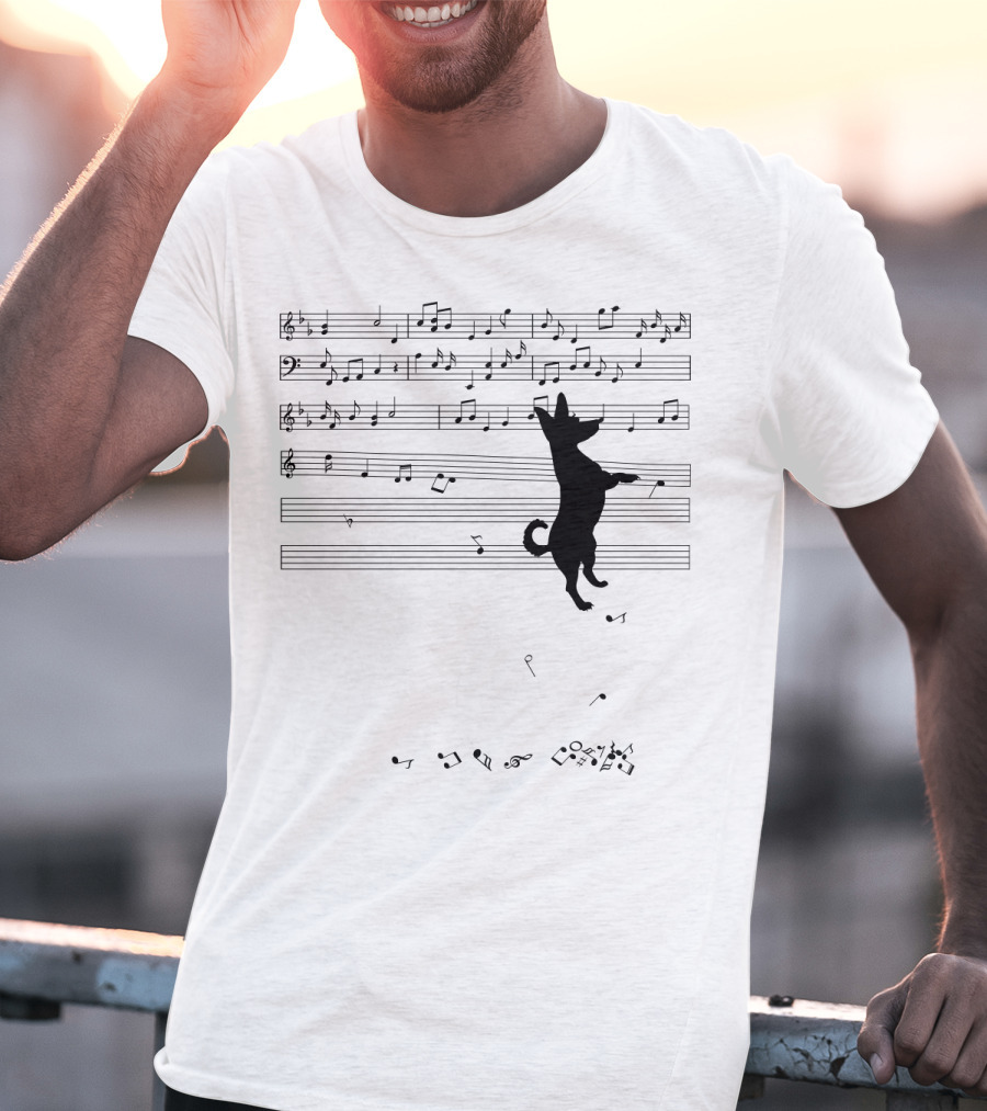 Chihuahua Conducting Musical Notes On Sheet Music T-Shirt