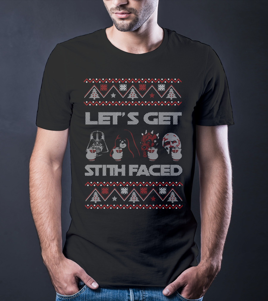 Let's Get Sith Faced Star Wars Inspired On Darth Vader Maul Sidious Grievous Ugly Christmas T-Shirt