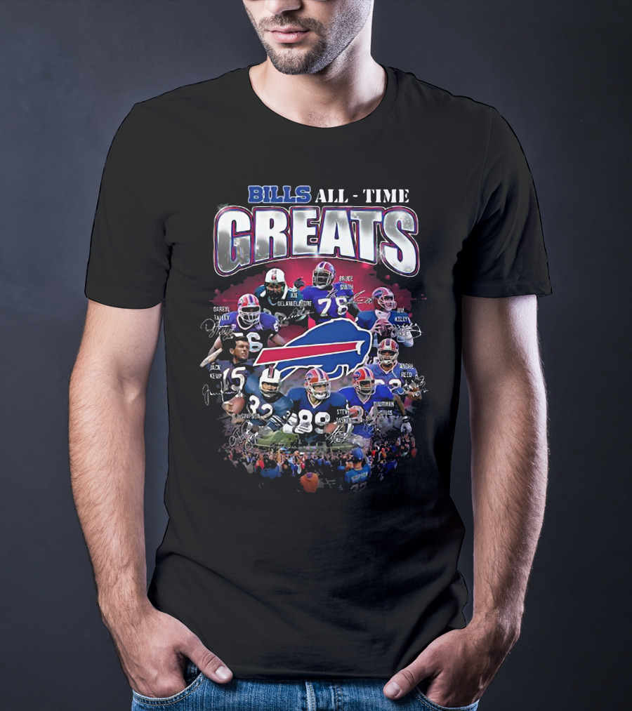 Bills All Time Greats Legends With Buffalo Football Legacy T-Shirt