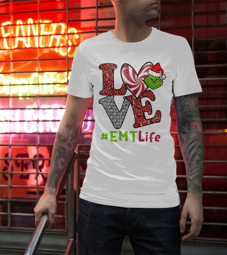 Love Grinch Heart #EMTLife T-Shirt