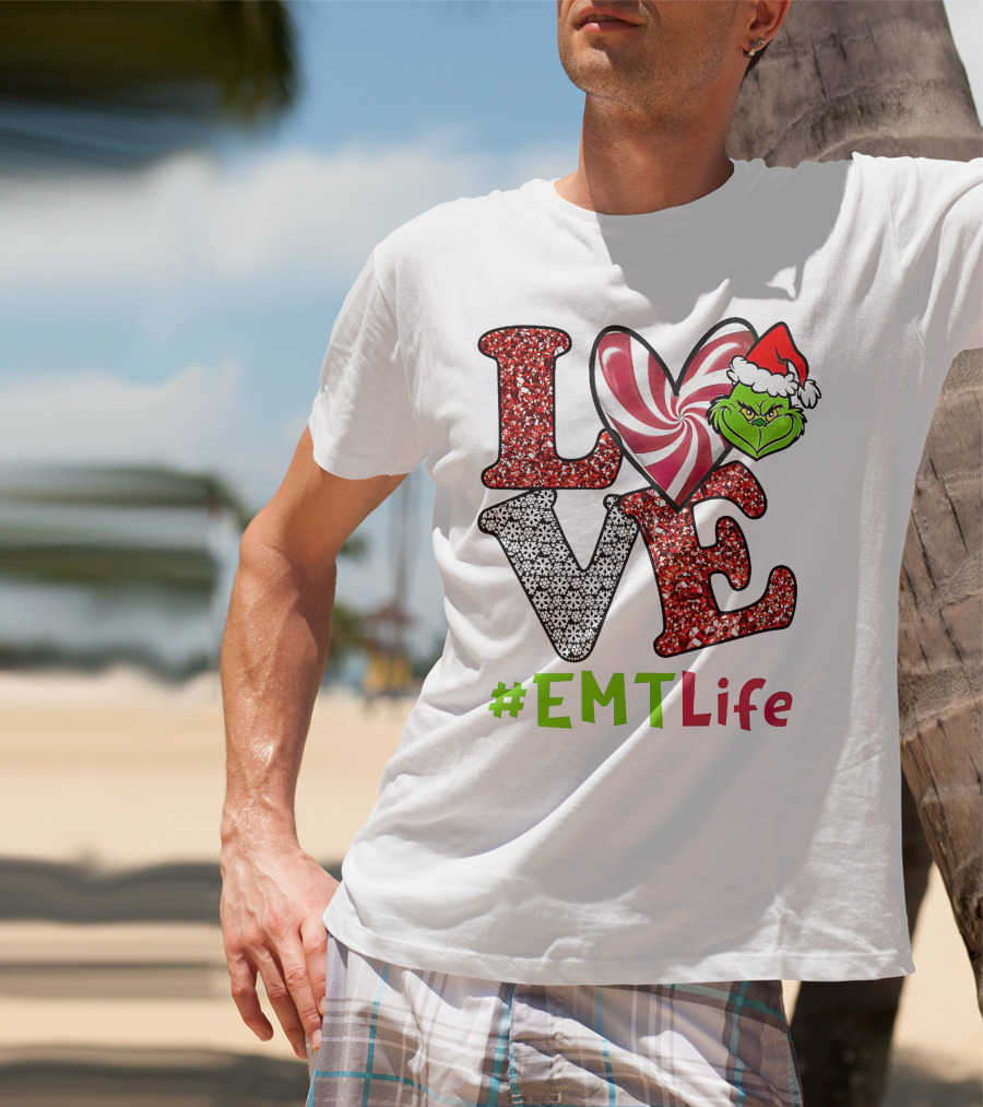 Love Grinch Heart #EMTLife T-Shirt