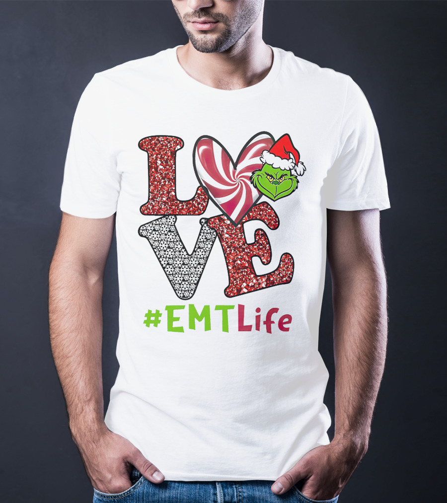 Love Grinch Heart #EMTLife T-Shirt