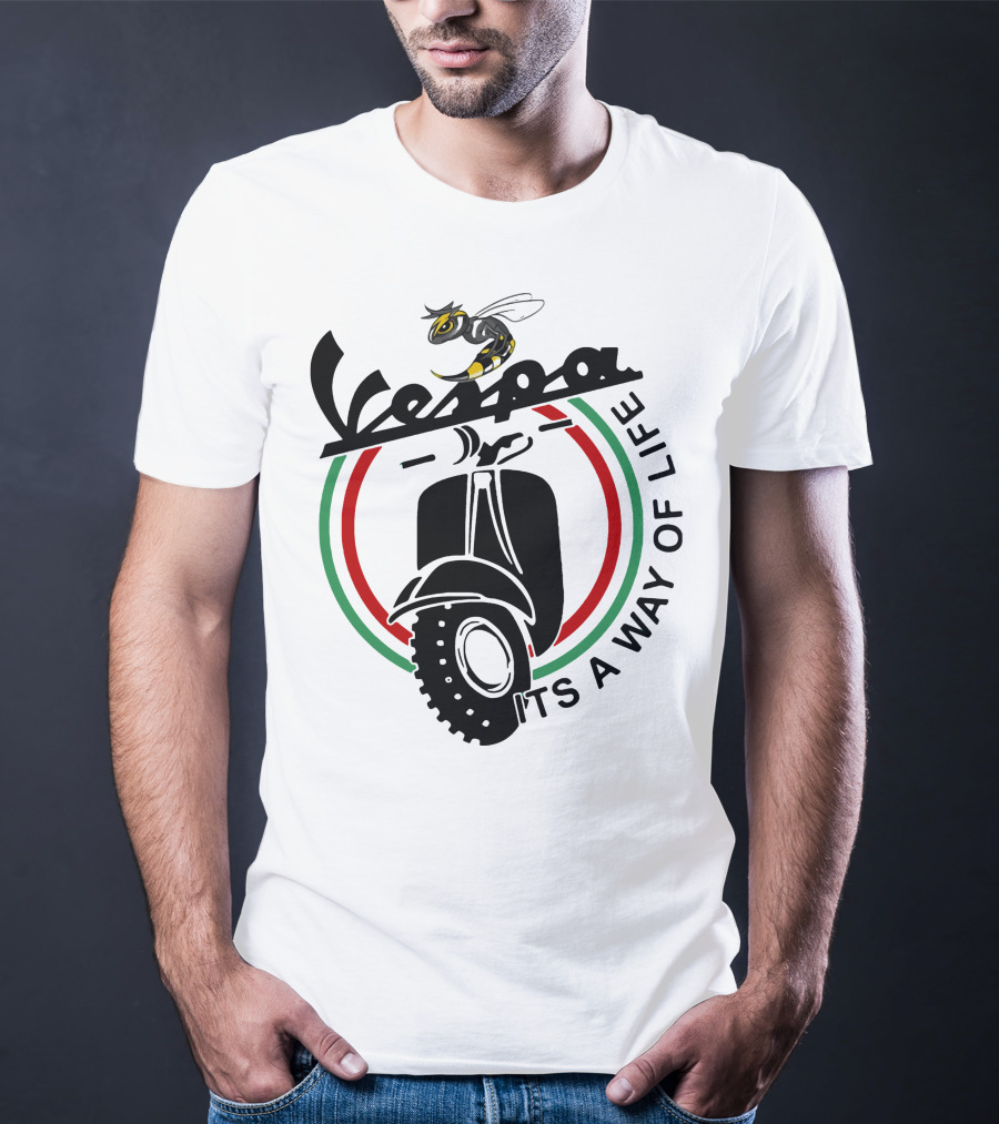 Vespa It's A Way Of Life With Bee And Scooter T-Shirt