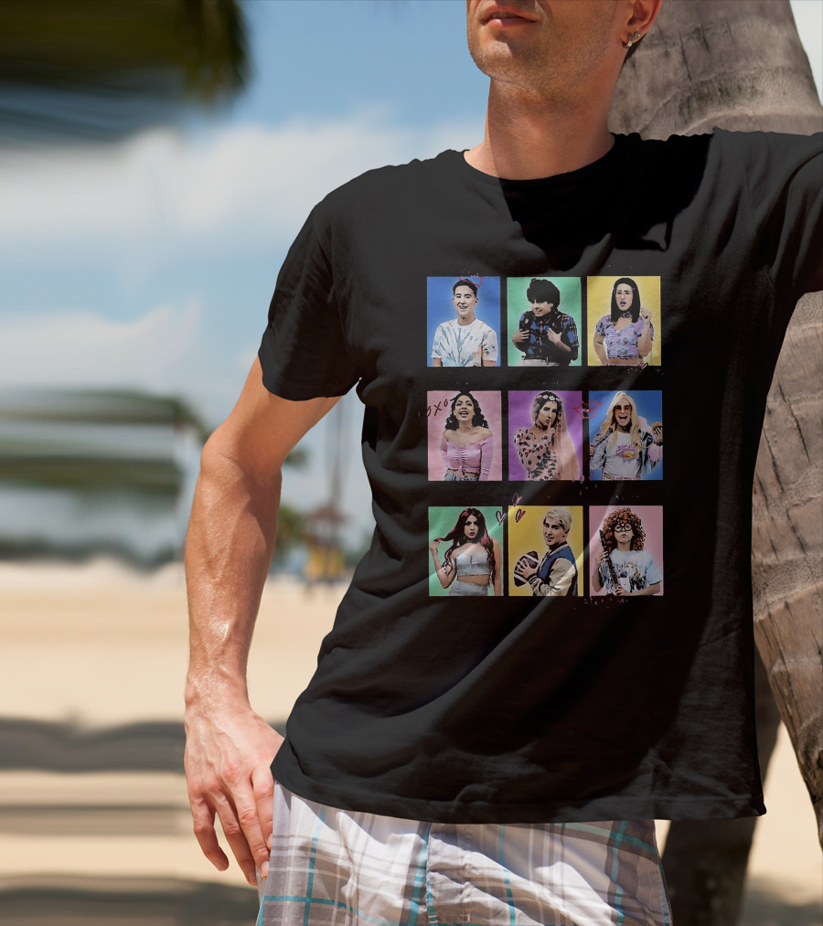 Bvh Varsity Colorful Iconic Characters Collage T-Shirt
