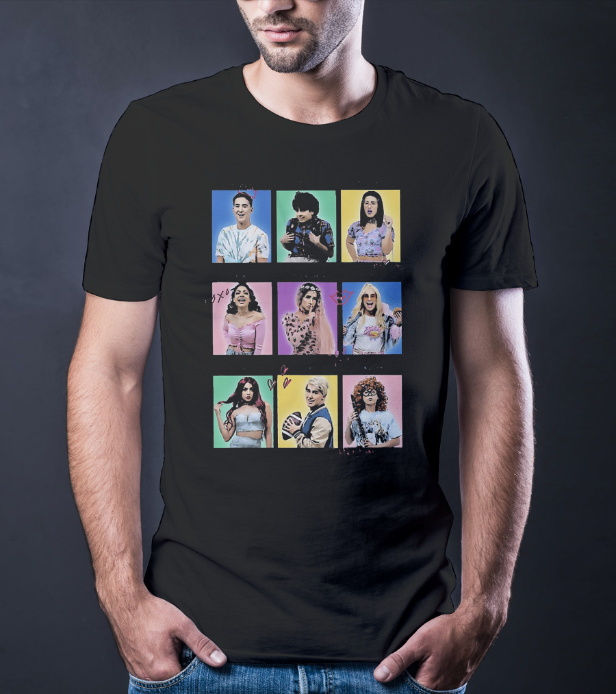 Bvh Varsity Colorful Iconic Characters Collage T-Shirt