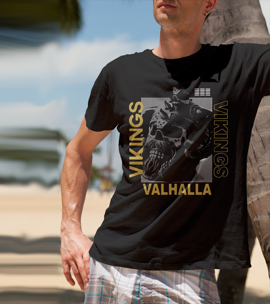 Vikings Skull Valhalla T-Shirt
