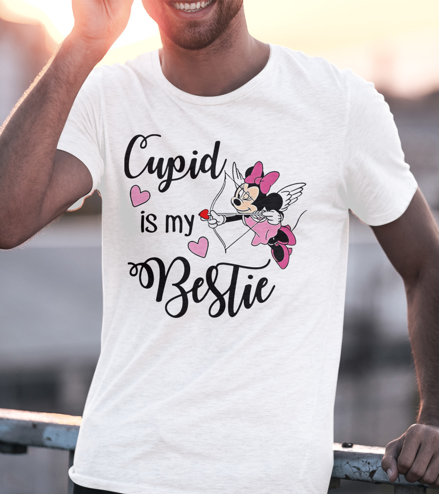 Cupid Is My Bestie Minnie Mouse Hearts T-Shirt