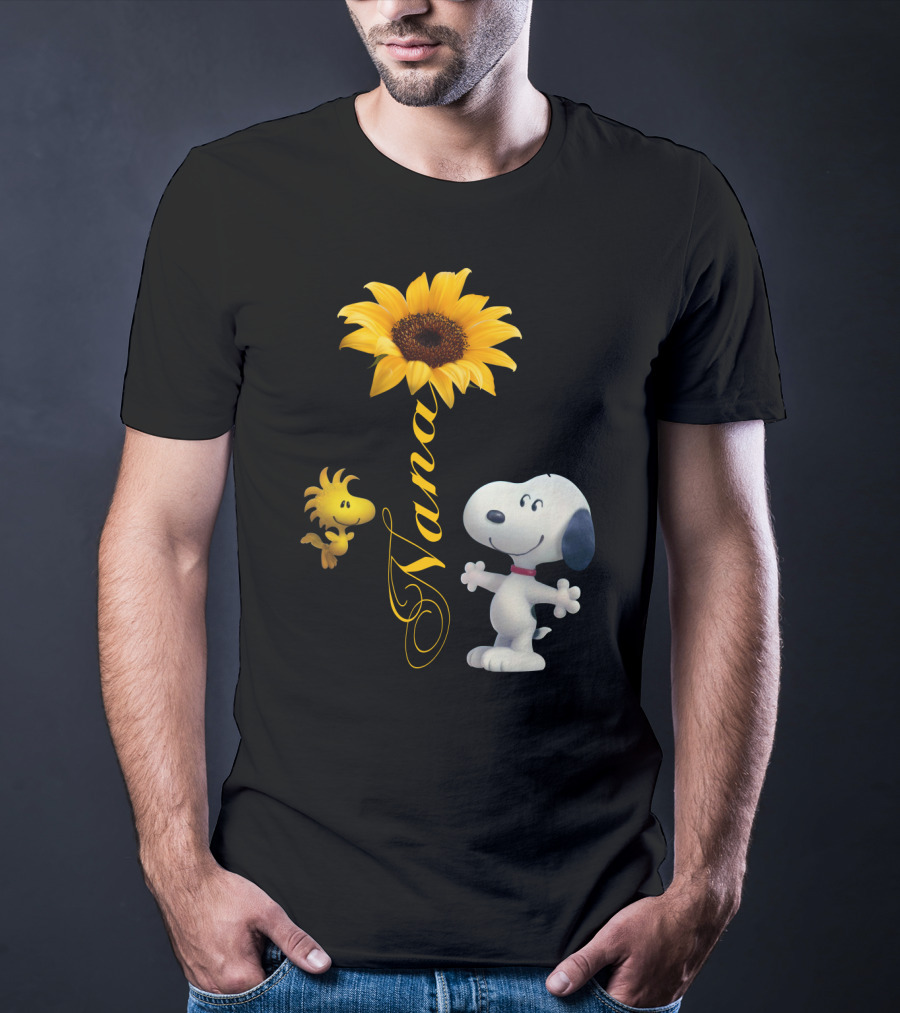 Nana Sunflower With Snoopy And Woodstock Peanuts T-Shirt