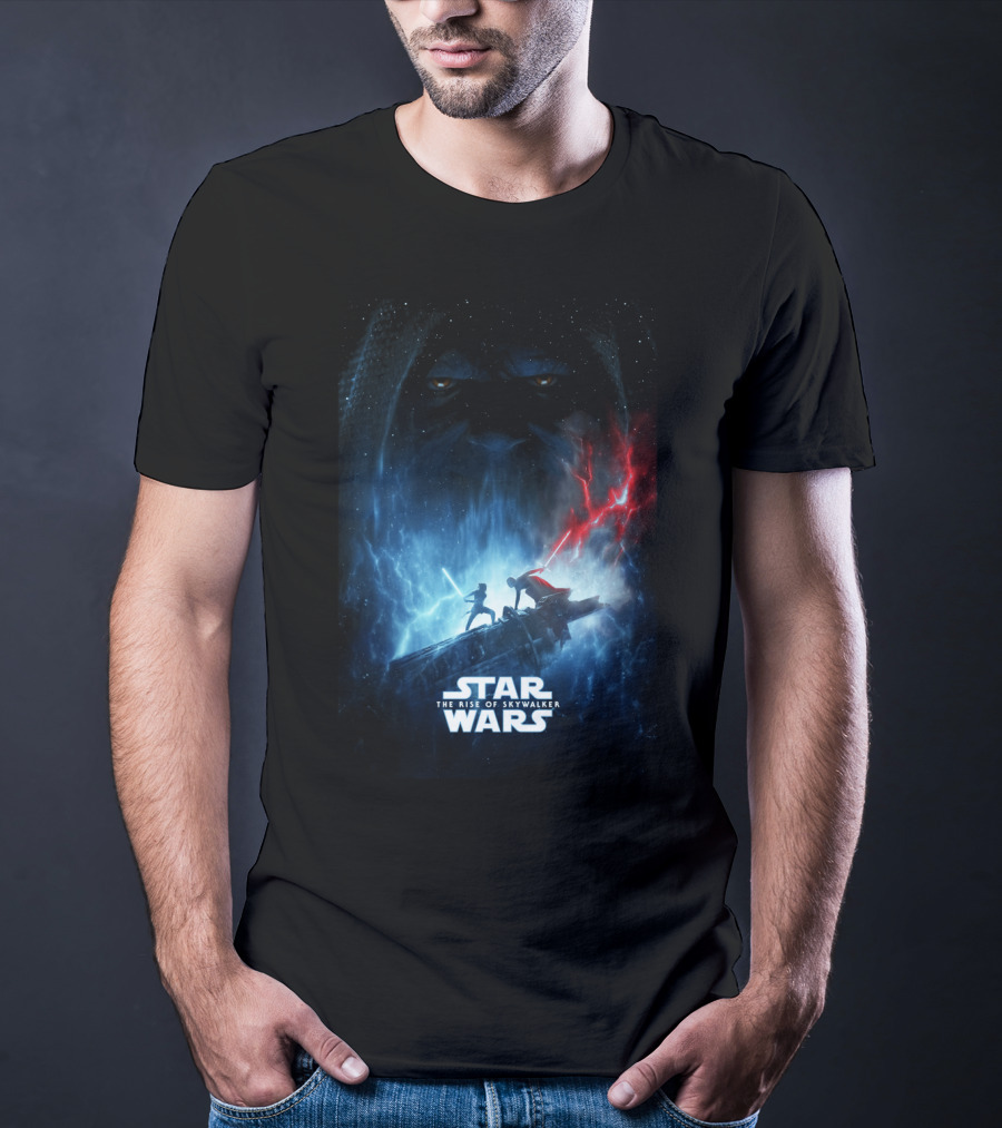 Star Wars The Rise Of Skywalker Epic Duel With Red And Blue Lightsabers T-Shirt
