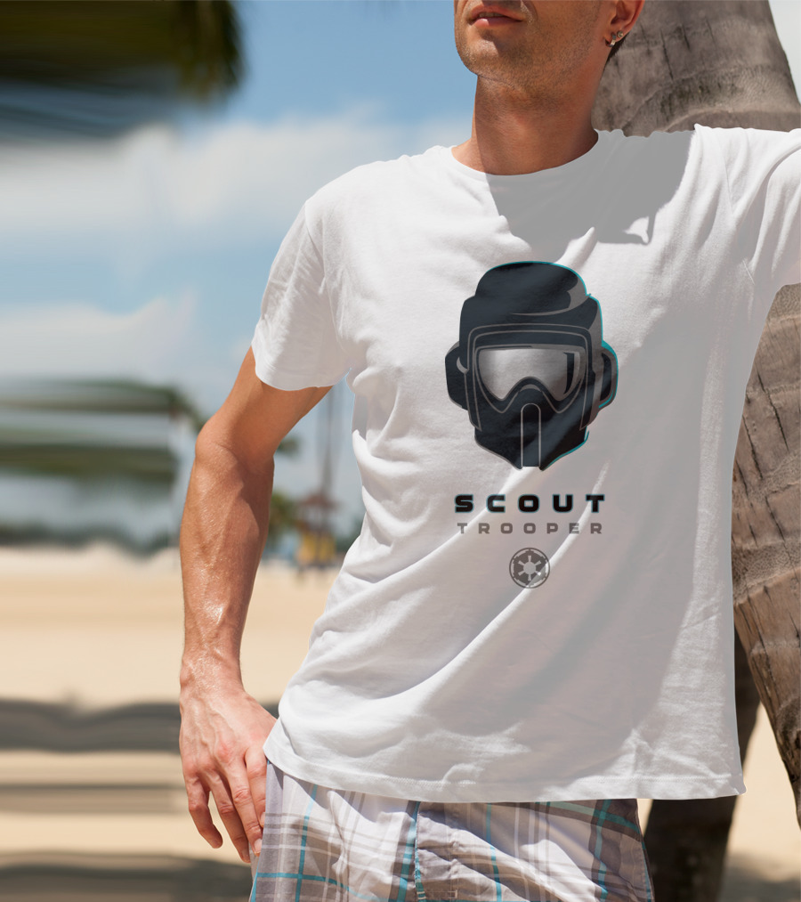 Scout Trooper Helmet With Galactic Empire Emblem T-Shirt