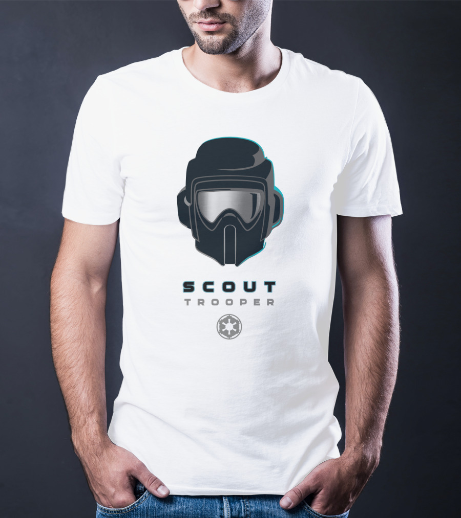 Scout Trooper Helmet With Galactic Empire Emblem T-Shirt