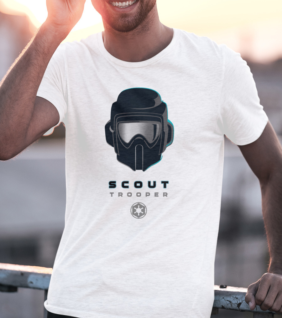 Scout Trooper Helmet With Galactic Empire Emblem T-Shirt