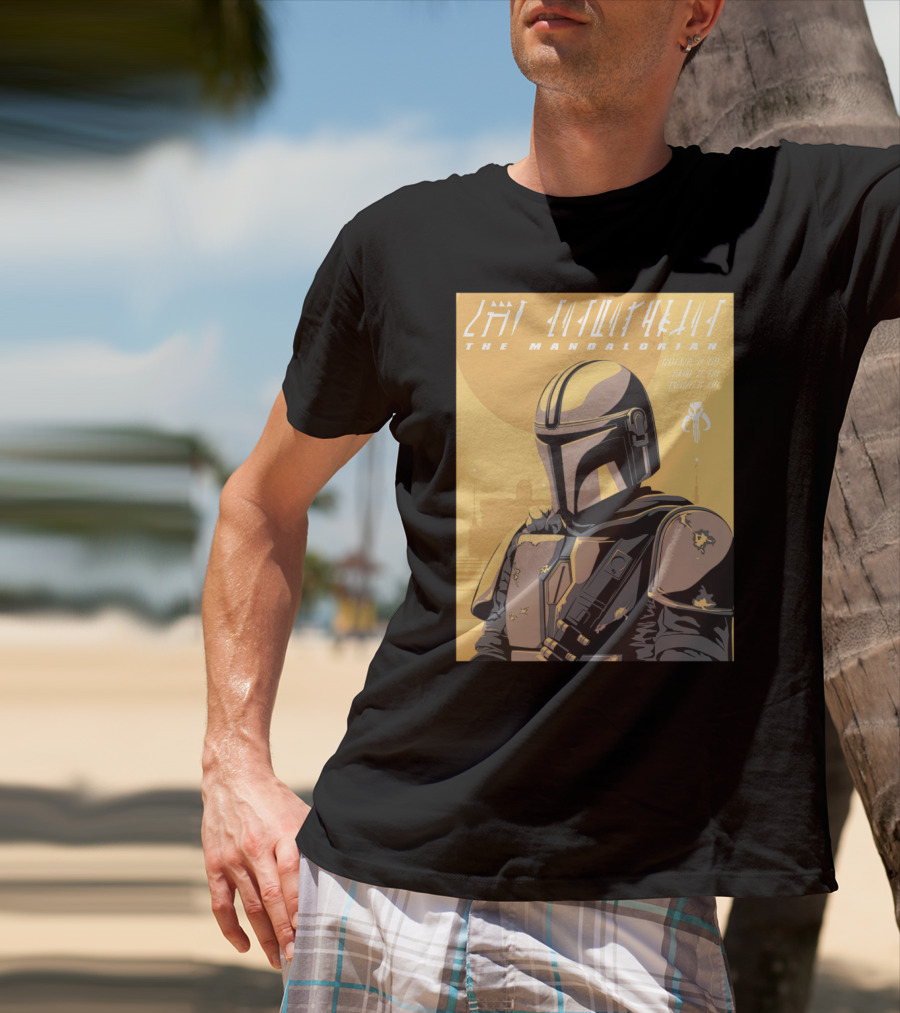 The Mandalorian Cell Shade Star Wars Bounty Hunter Art Deco T-Shirt