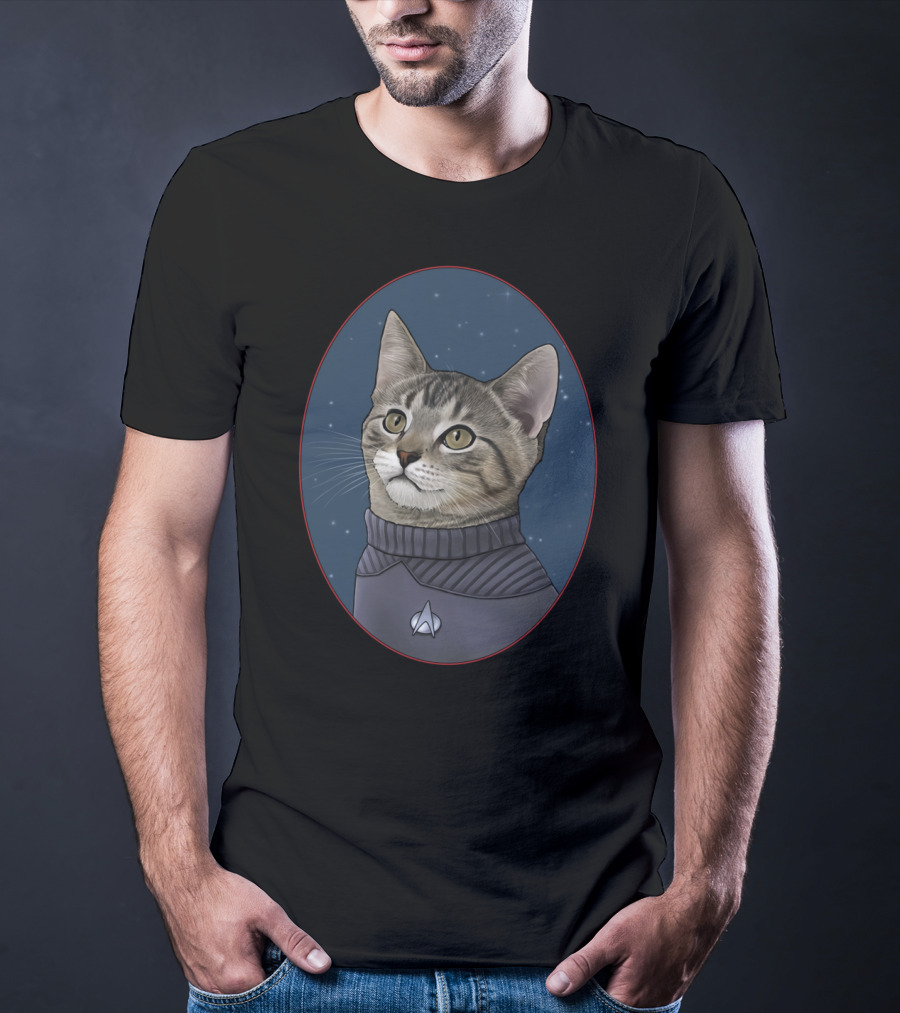 Wesley Cat Starfleet Uniform Star Trek Feline Commander T-Shirt
