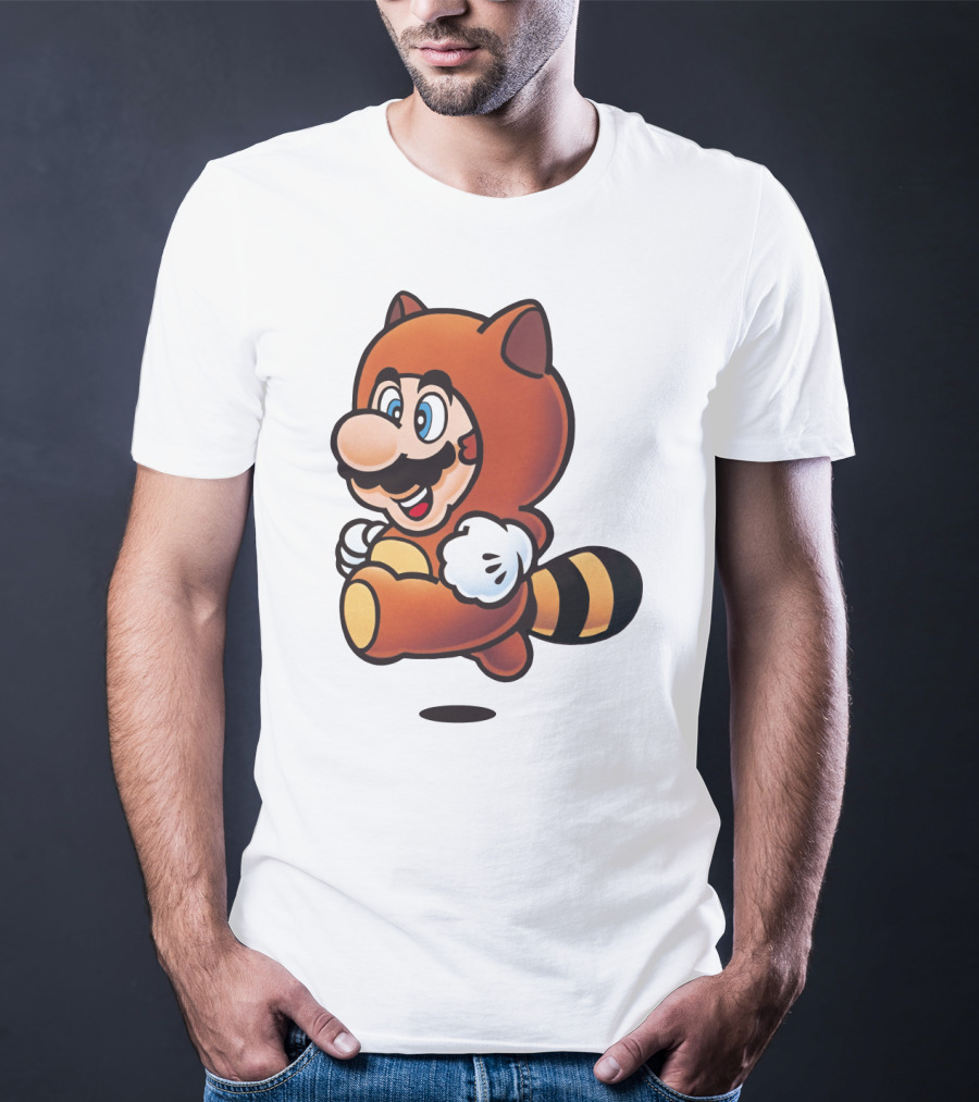 Tanooki Mario Super Leaf Power-Up Classic Look T-Shirt