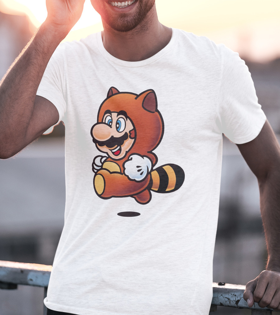 Tanooki Mario Super Leaf Power-Up Classic Look T-Shirt
