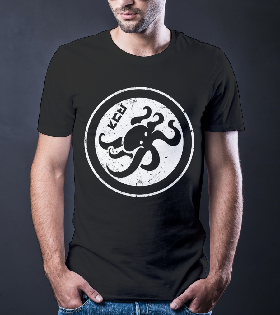 Splatoon-Inspired Octopus Emblem With Inkling Script Circle T-Shirt