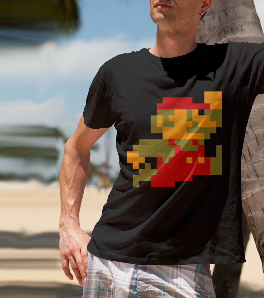 Classic 8-Bit Mario Pixel Art Character T-Shirt