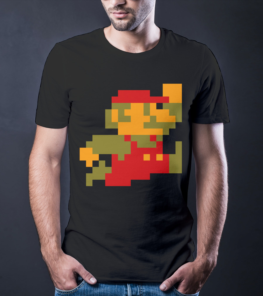 Classic 8-Bit Mario Pixel Art Character T-Shirt