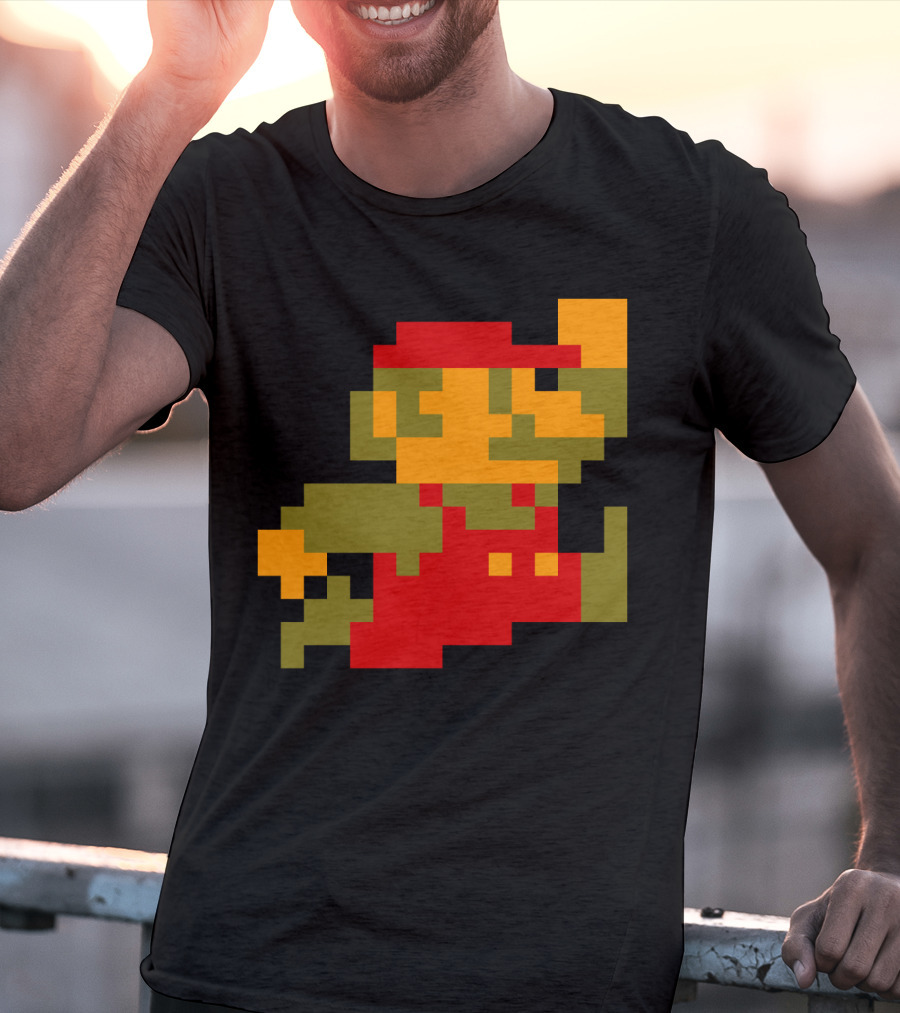 Classic 8-Bit Mario Pixel Art Character T-Shirt