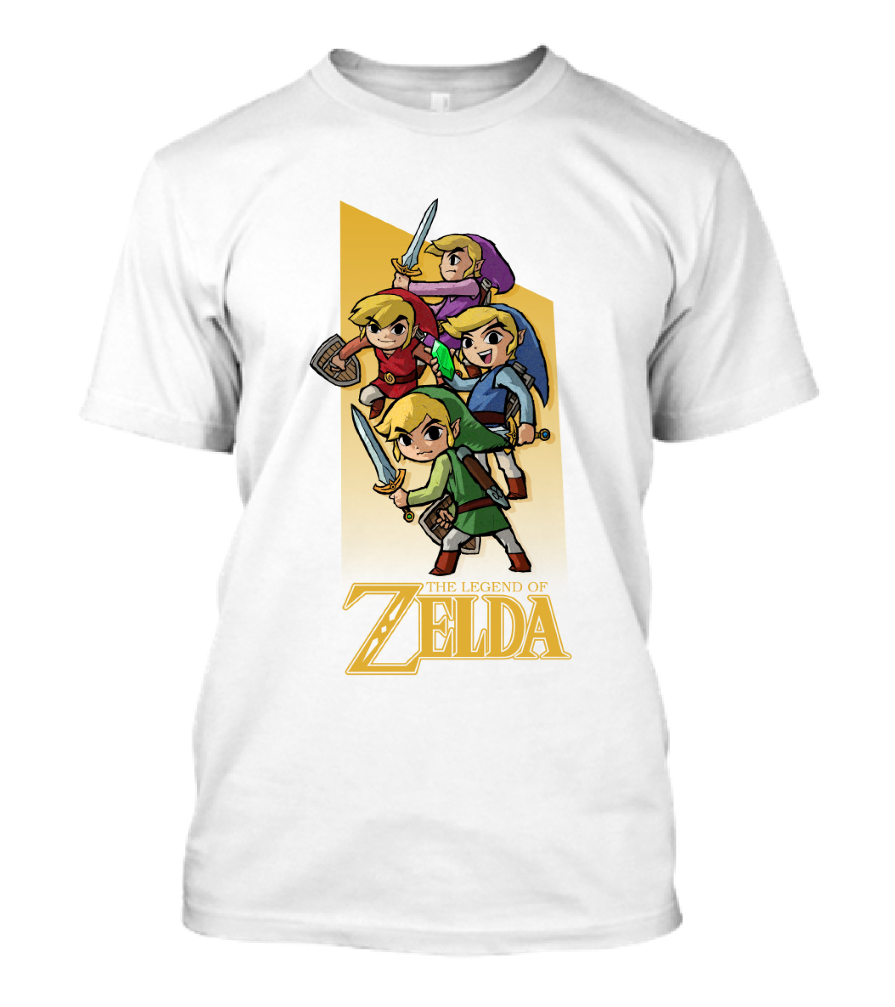 The Legend Of Zelda Four Links Characters In Colorful Outfits T-Shirt