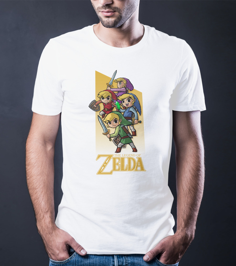 The Legend Of Zelda Four Links Characters In Colorful Outfits T-Shirt