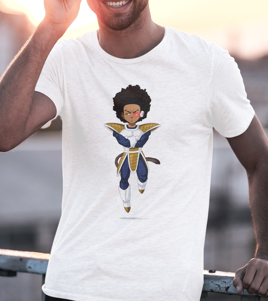 Huey Freeman X Saiyan Fusion Crossover Character T-Shirt