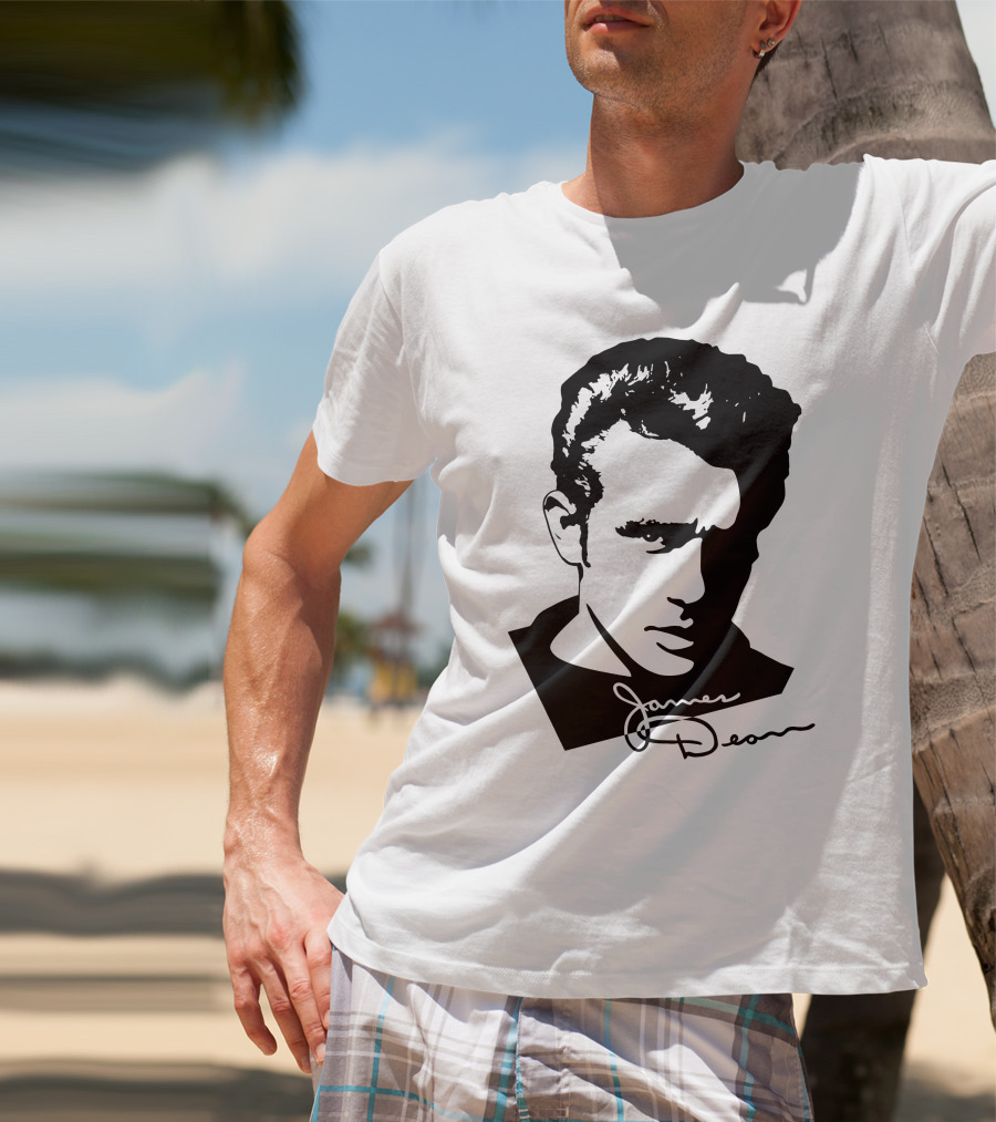 James Dean Portrait With Signature T-Shirt
