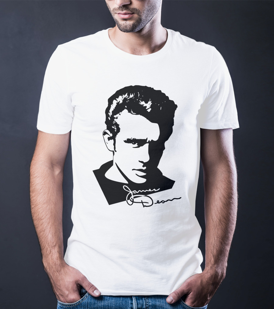 James Dean Portrait With Signature T-Shirt