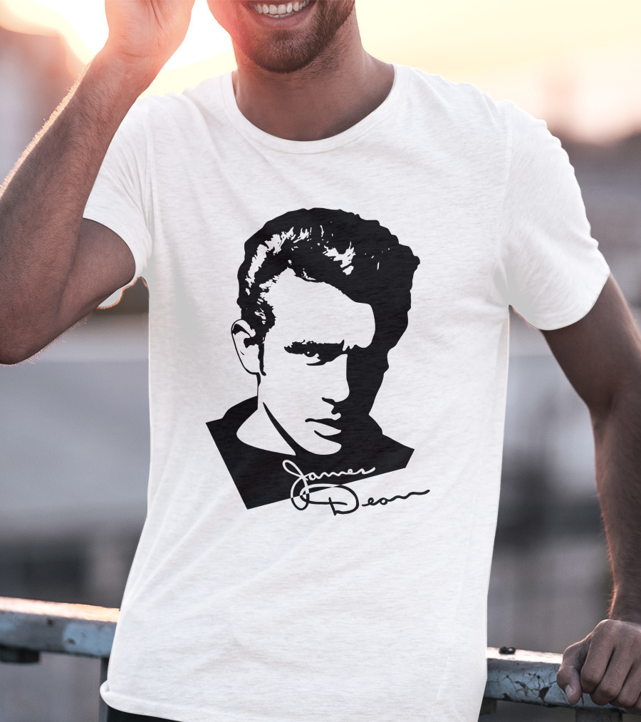 James Dean Portrait With Signature T-Shirt