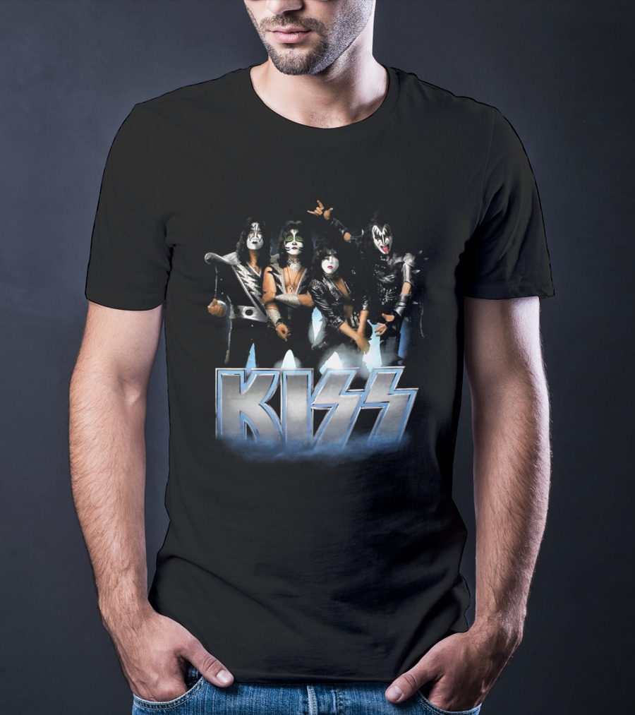 KISS Band Iconic Rock Group Members Face Paint And Costumes T-Shirt