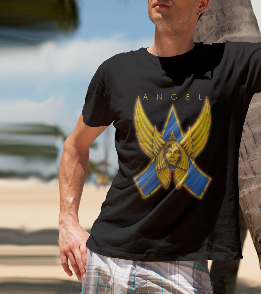 ANGEL Band Logo Winged Face Emblem T-Shirt
