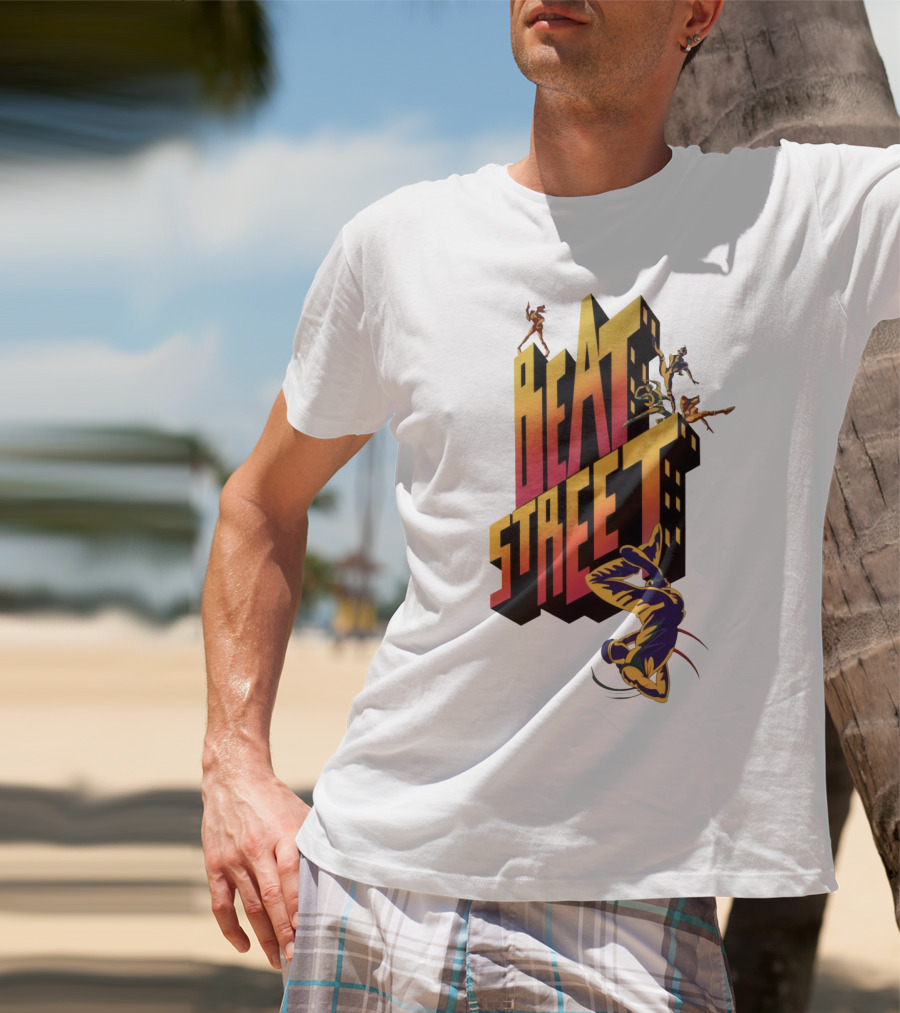 Beat Street Breakdancing Silhouette Graffiti Style Retro T-Shirt