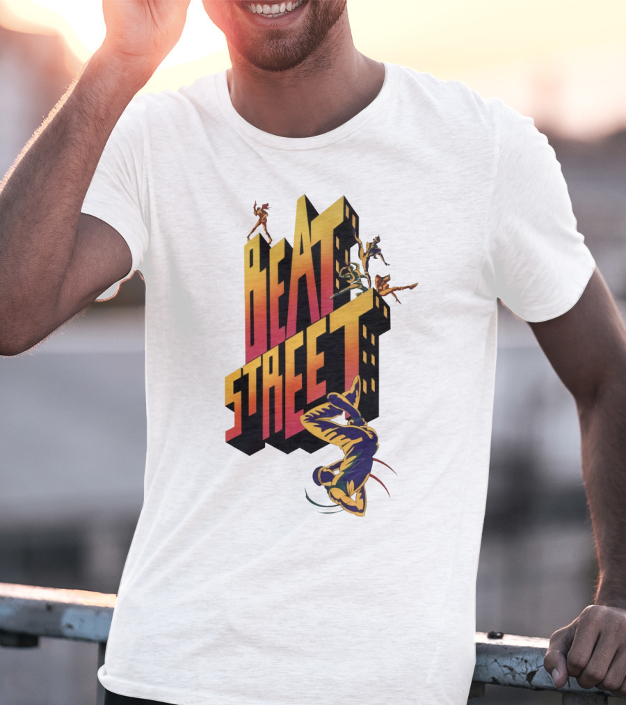 Beat Street Breakdancing Silhouette Graffiti Style Retro T-Shirt