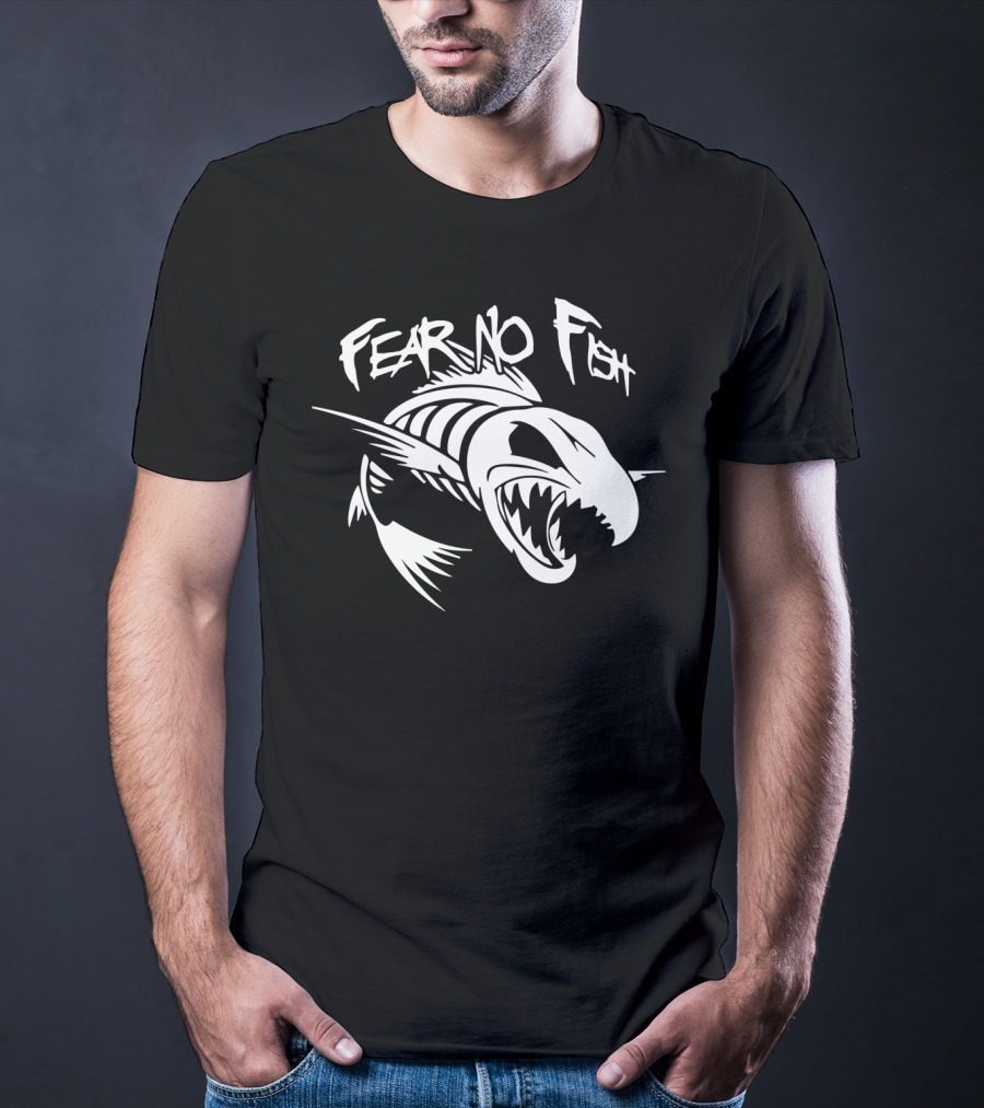 Fear No Fish Aggressive Fish Skeleton T-Shirt