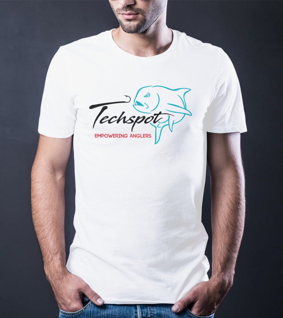 Techspot Empowering Anglers With Fish Icon T-Shirt