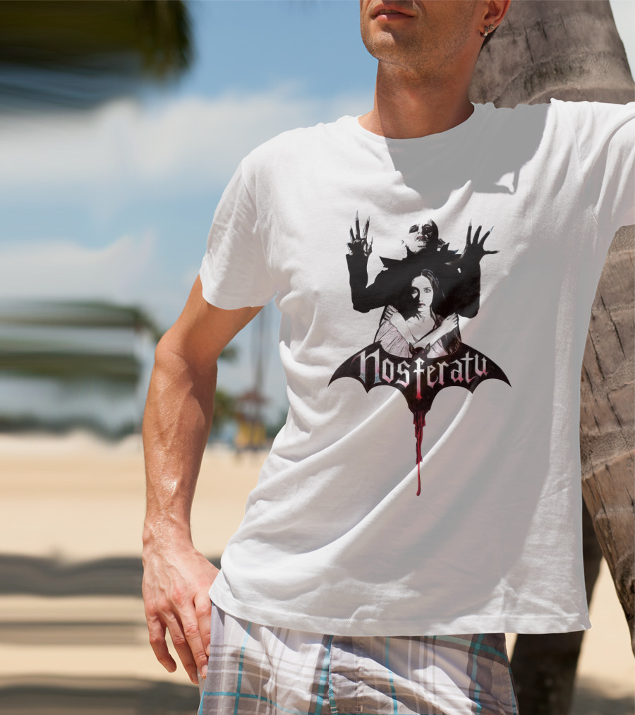 Nosferatu Vampyre Gothic Horror Illustration With Vampire And Woman T-Shirt