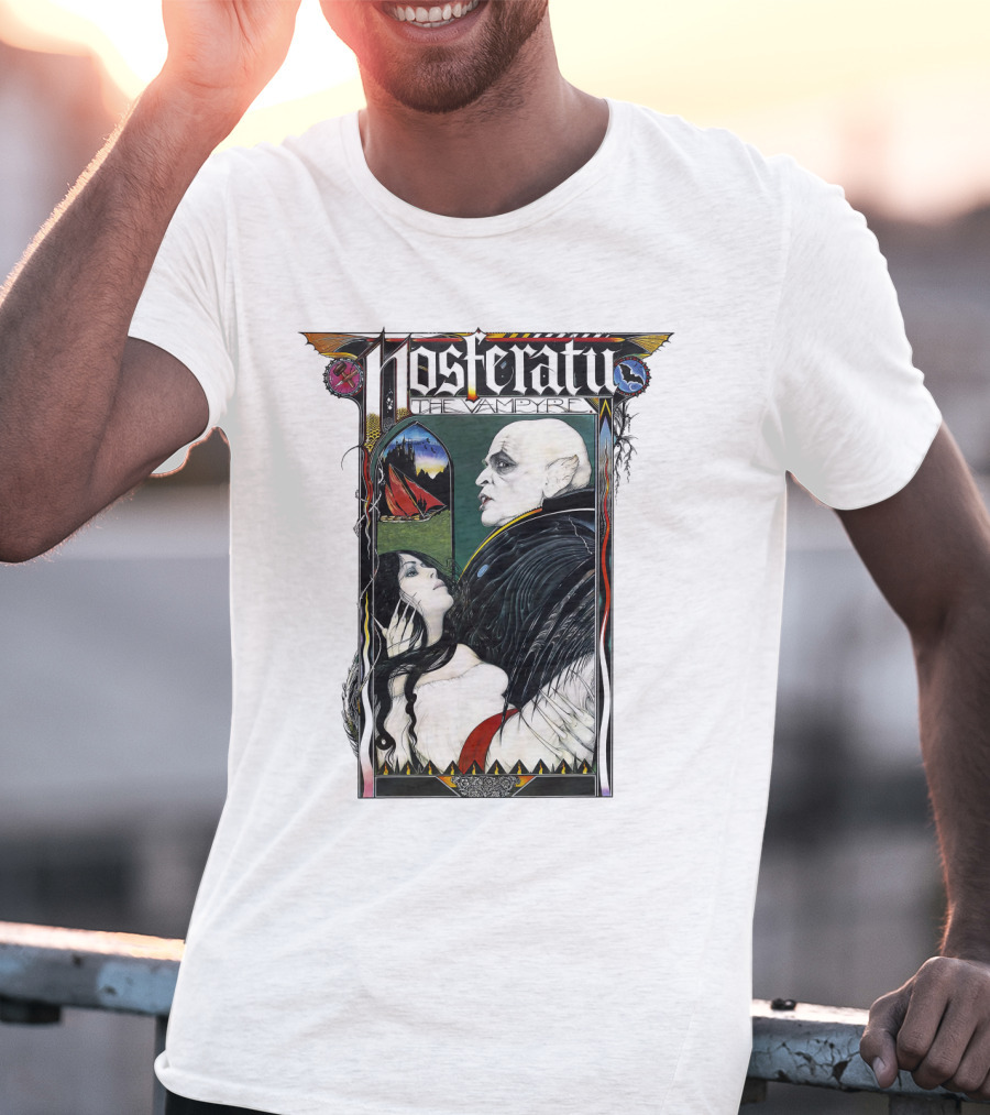 Nosferatu The Vampire Horror Classic Design With Gothic Imagery And Dramatic Portraits T-Shirt
