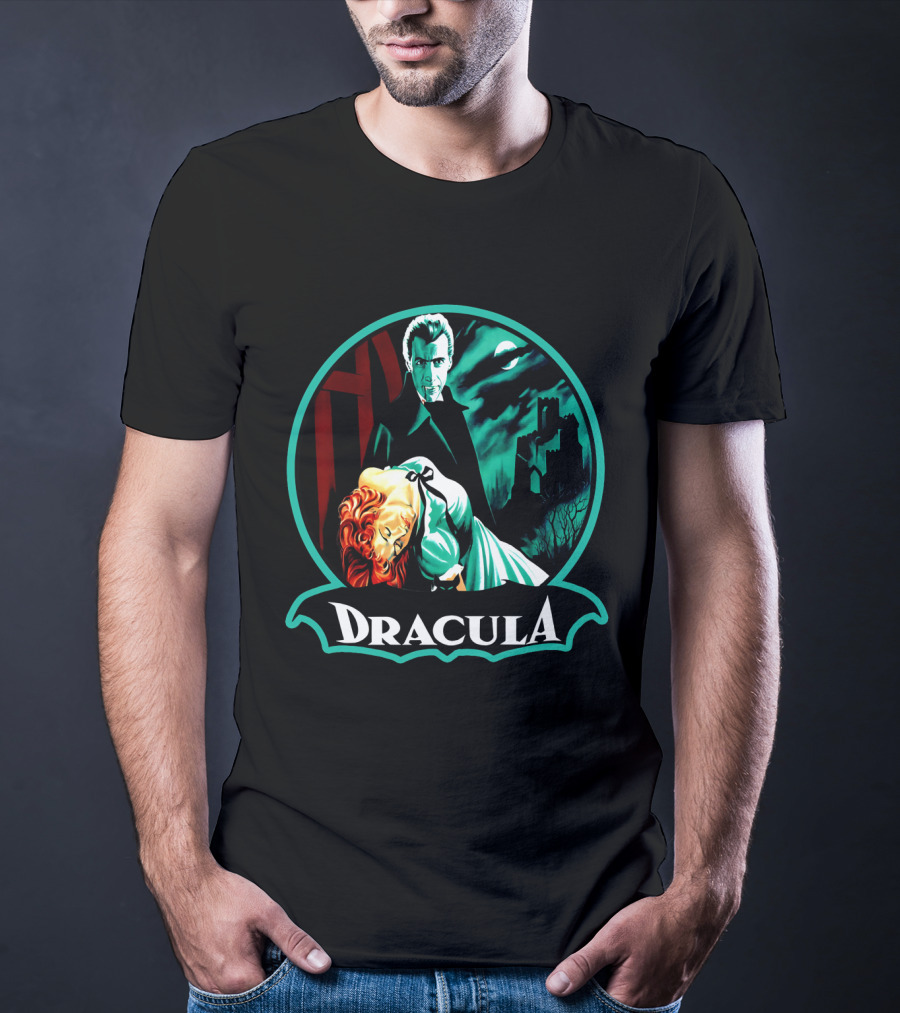Dracula Bela Lugosi Vintage Horror Gothic Castle Dark Moonlit Night T-Shirt