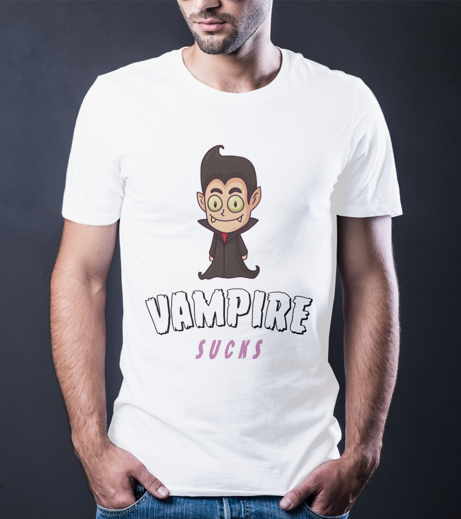 Halloween Season Greetings Vampire Sucks Cartoony Character T-Shirt
