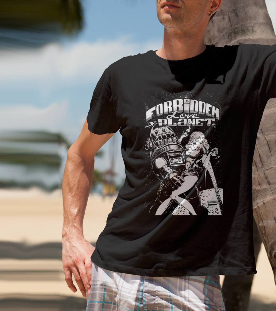 FORBIDDEN LOVE PLANET Sci-Fi Romance Retro Space Adventure T-Shirt