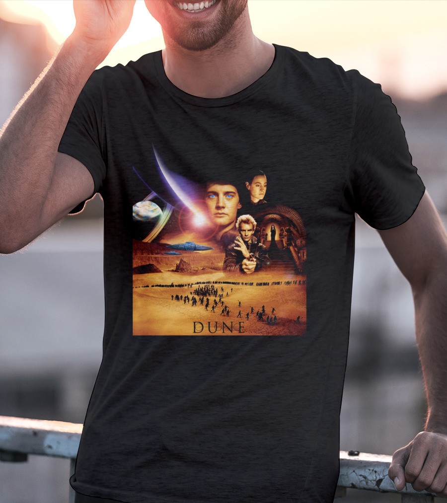 Dune Movie Characters And Desert Planet Collage T-Shirt