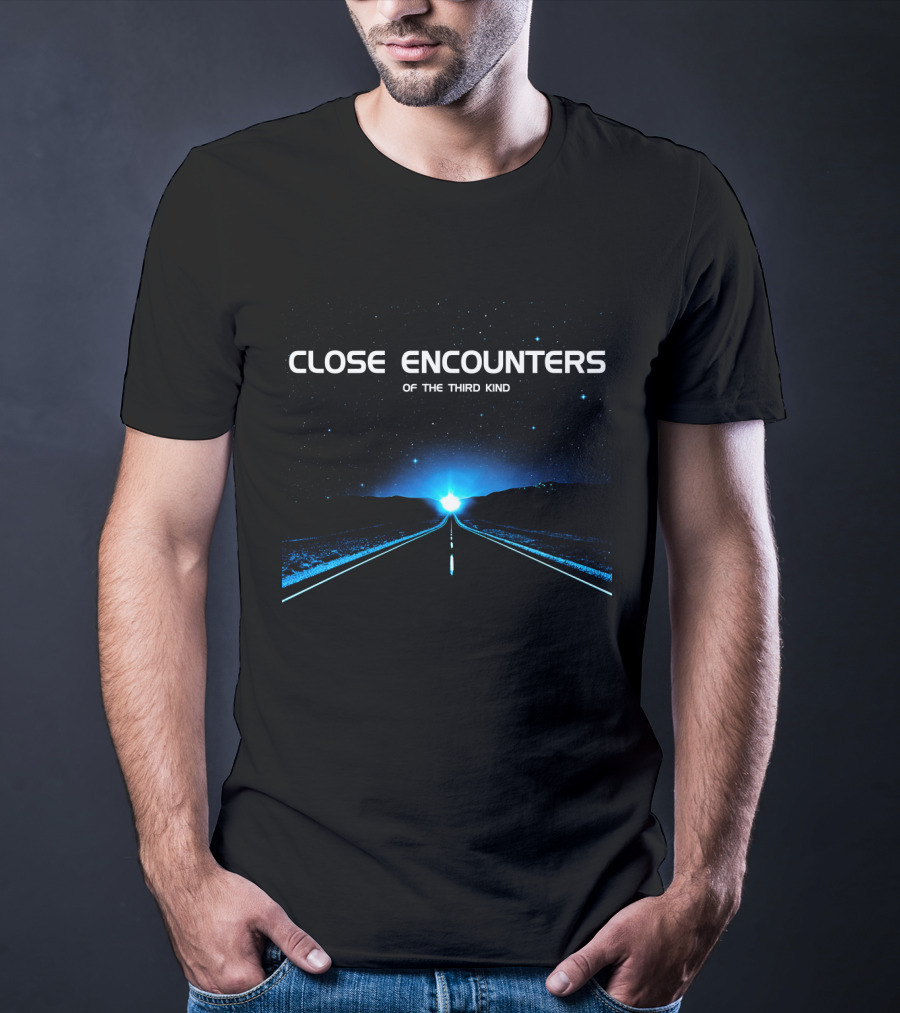 Close Encounters Of The Third Kind Extraterrestrial Arrival Under Starry Night Sky T-Shirt