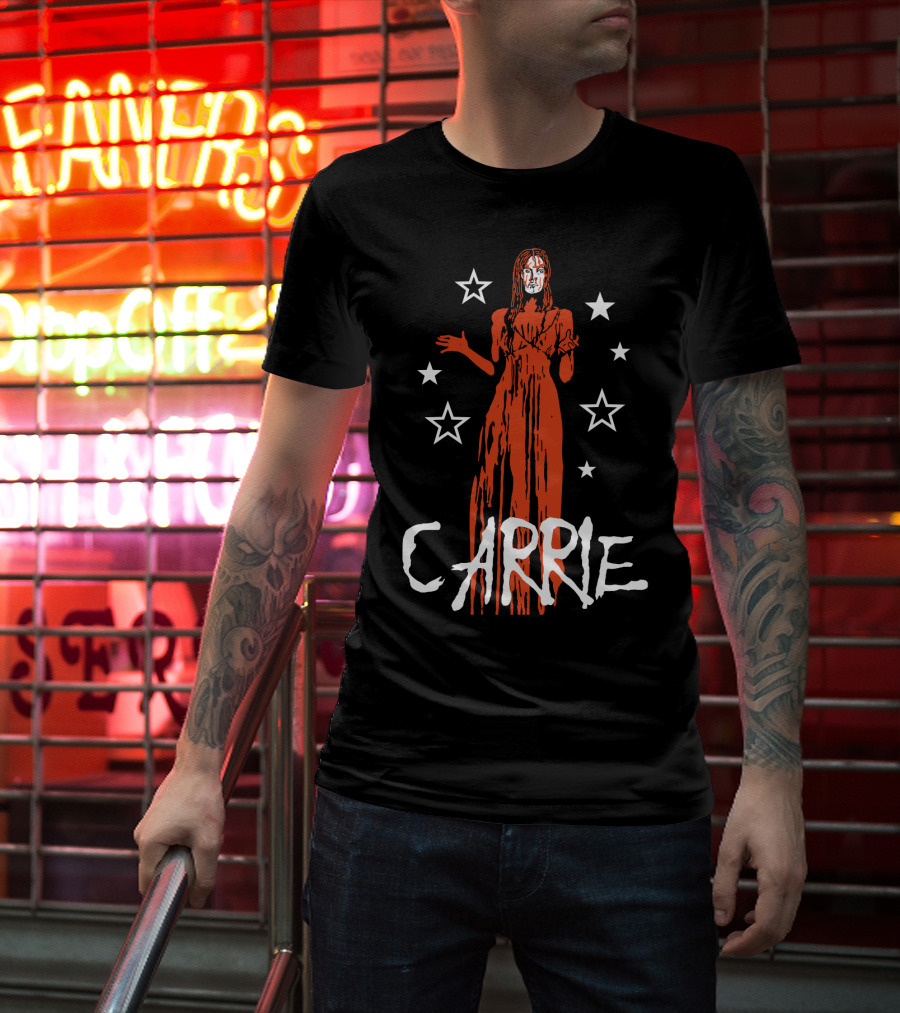 Carrie 1976 Blood-Soaked Prom With Stars T-Shirt
