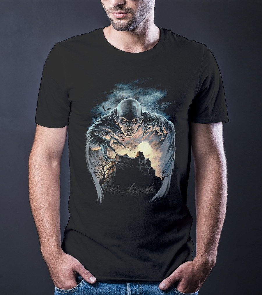 Salem's Lot 1979 Nosferatu Over Haunted Mansion T-Shirt